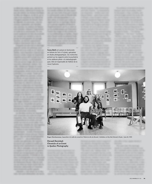 CV123 - Disraeli revisité. Chronique d’un événement photographique québécois - Fanny Bieth