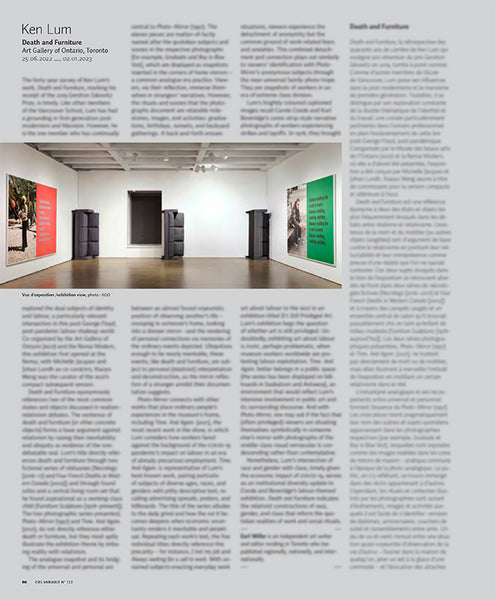 CV122 - Ken Lum, Death and Furniture — Earl Miller