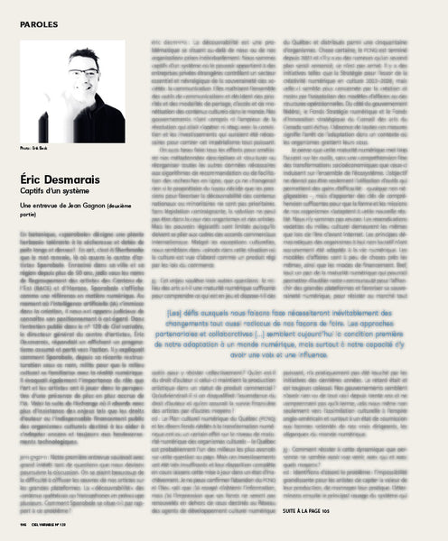 CV129 - Éric Desmarais, Sporobole – Interview with Jean Gagnon
