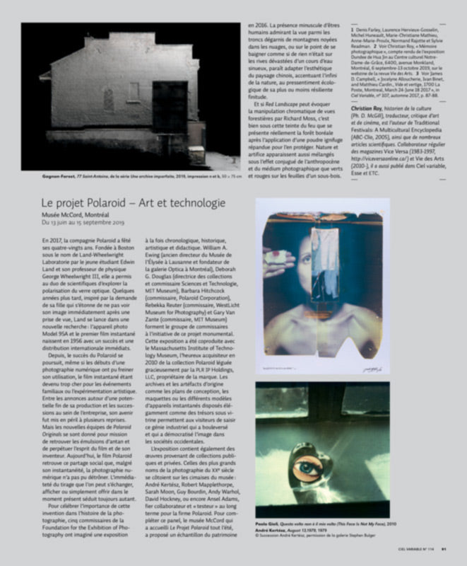 CV114 - Le projet Polaroid – Art et technologie — Sophie Bertrand