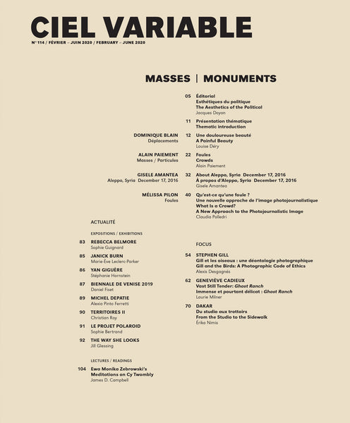 CIEL VARIABLE 114 - MASSES | MONUMENTS